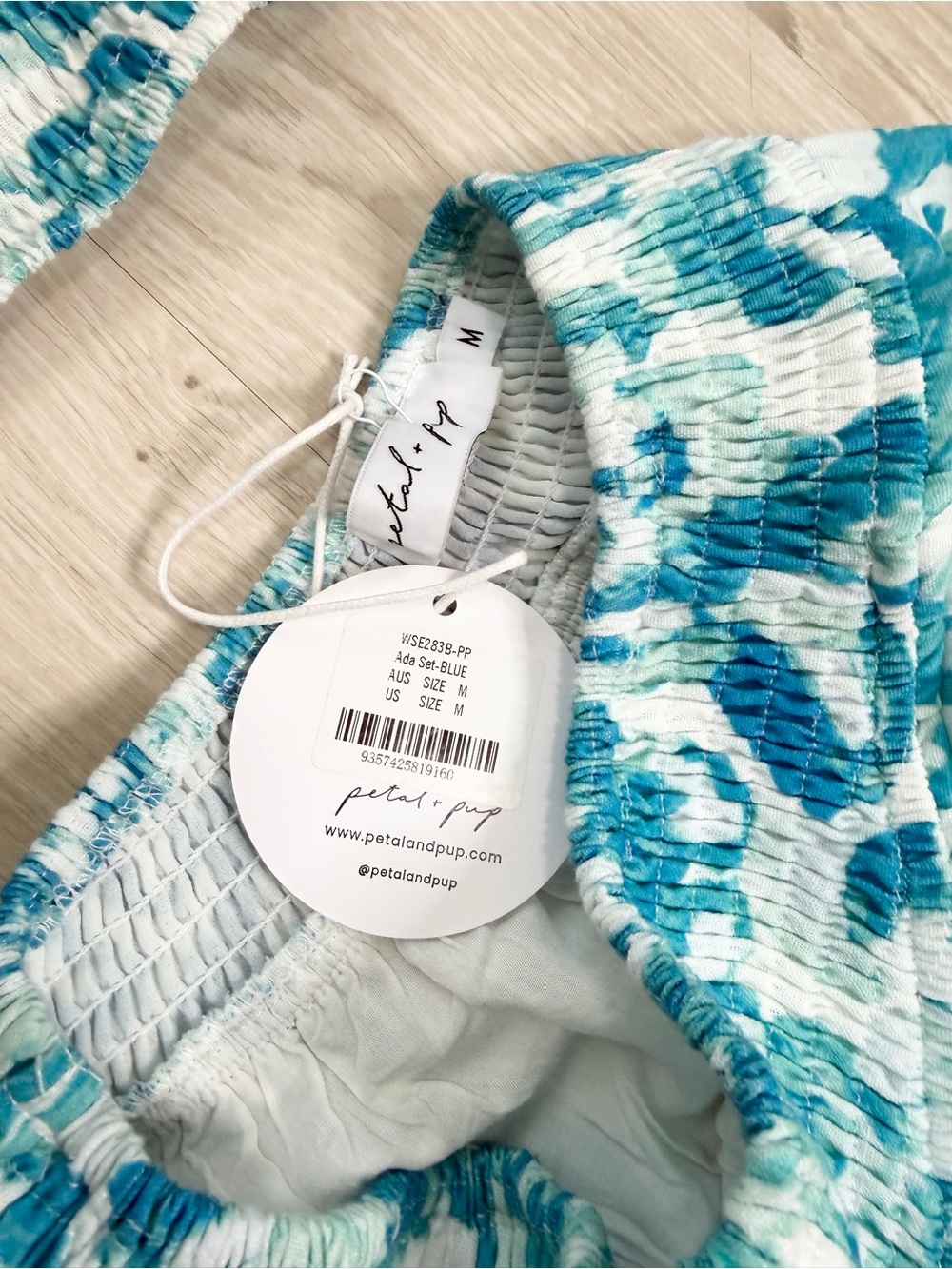 Petal & Pup Ada Two Piece Floral Maxi Skirt Set in Turquoise Blue Size Medium - Picture 3 of 5